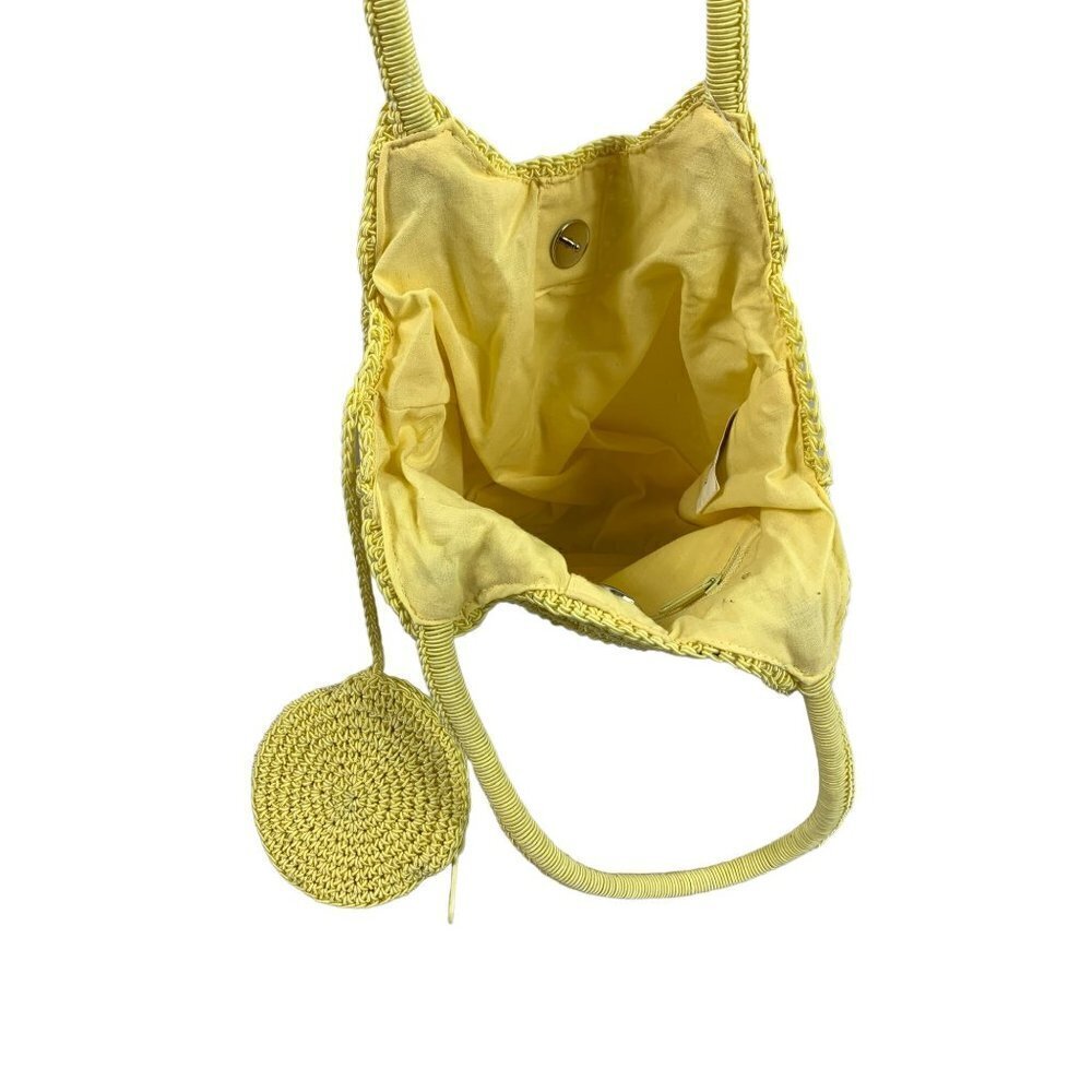 Women's Yellow Knitted Hand Bag - Picture 3 of 5